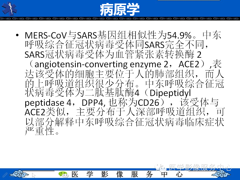 中东呼吸综合征的影像学表现