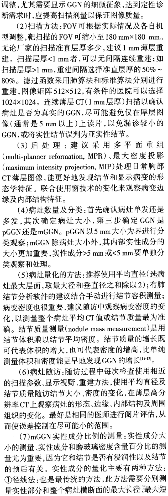 肺亚实性结节影像处理专家共识