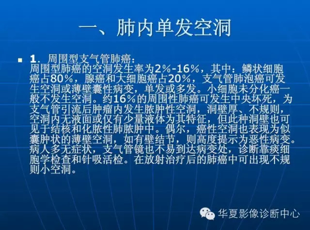 肺部空洞（样）病灶的影像诊断