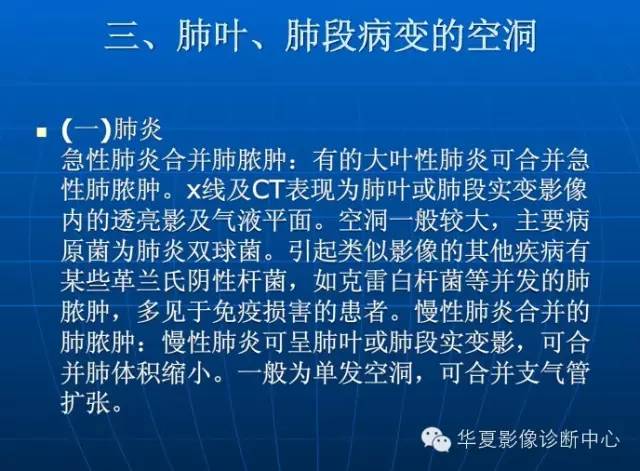 肺部空洞（样）病灶的影像诊断