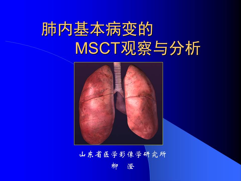 【PPT】肺内基本病变的MSCT观察与分析