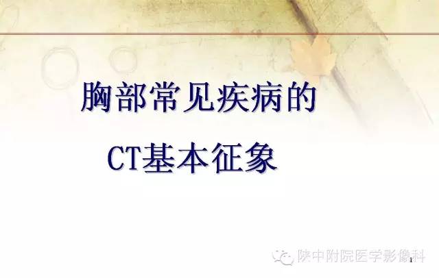 【PPT】胸部常见疾病的CT基本征象