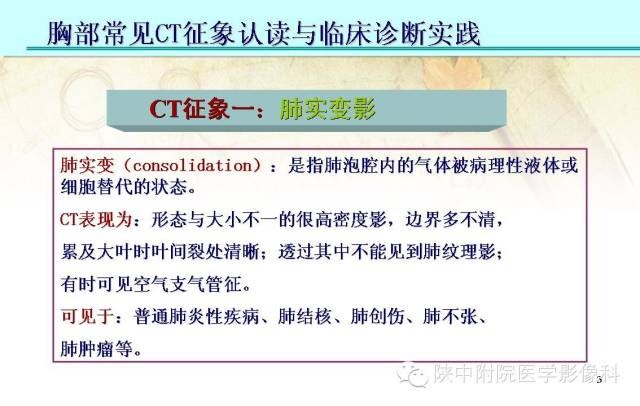 【PPT】胸部常见疾病的CT基本征象