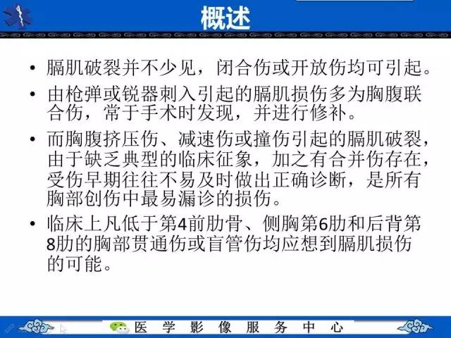 【影像征象】圆锥面包征——膈肌破裂