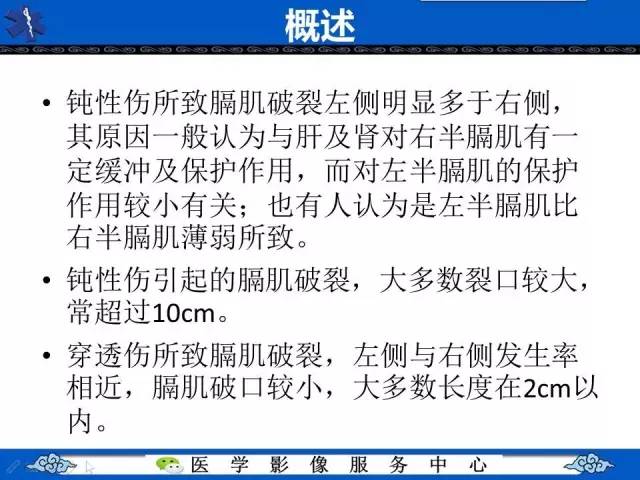【影像征象】圆锥面包征——膈肌破裂