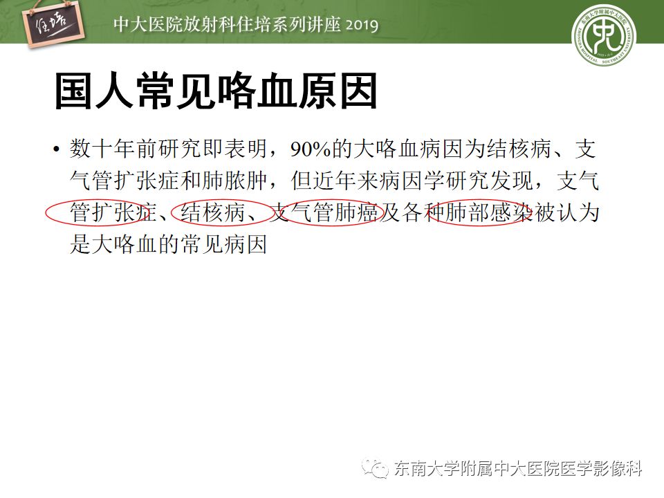 【PPT】咯血的临床及影像分析思路