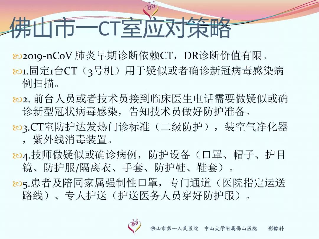 【PPT】CT室对新型冠状病毒肺炎的应对策略及影像诊断分析