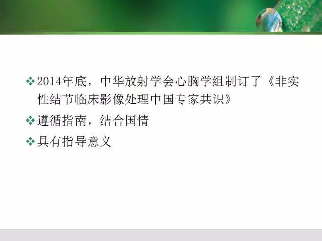 【PPT】肺磨玻璃密度阴影(GGO) 的CT诊断与处理