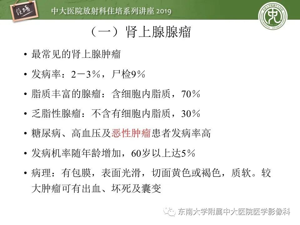 【PPT】肾上腺病变临床与影像思路分析