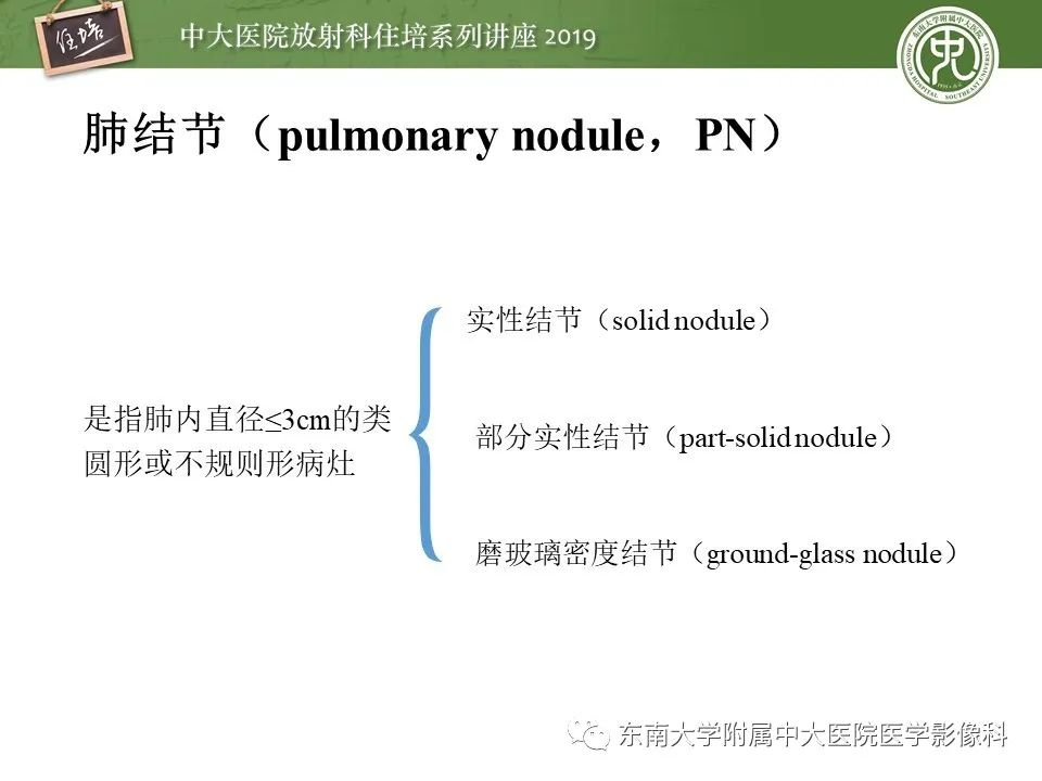 【PPT】肺结节的影像诊断及临床管理