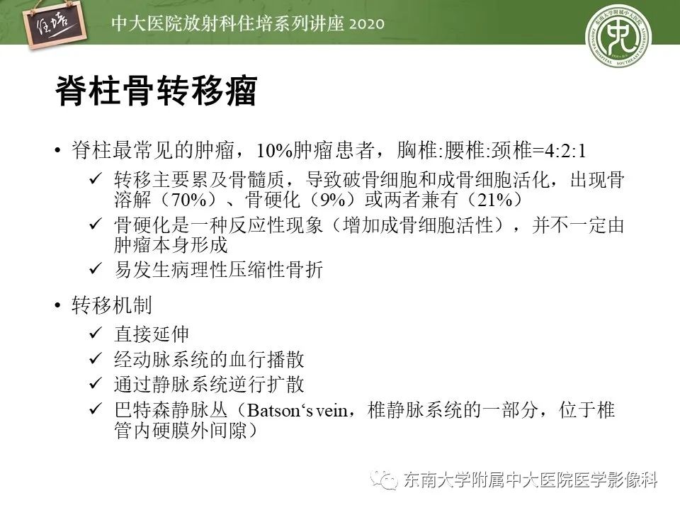 【PPT】脊柱骨源性病变影像分析思路及应用