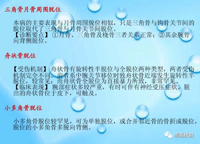 腕骨脱位的分类及X线表现