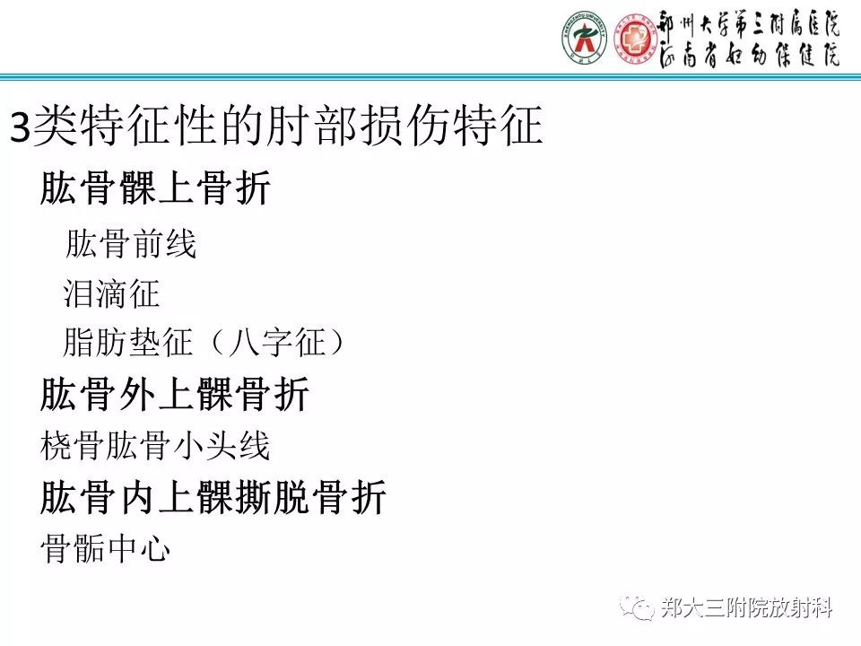 【PPT】儿童肘关节骨折的X线表现