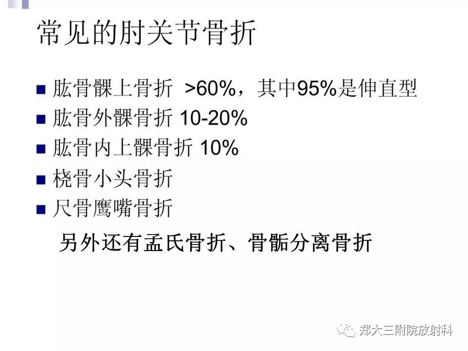 【PPT】儿童肘关节骨折的X线表现